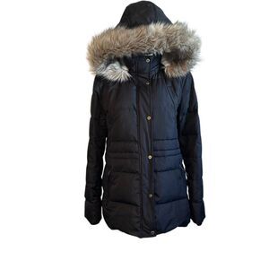Ralph Lauren Black Label Down Faux Fur Hood Parka Coat L